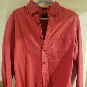 Medium J.Crew Slim Untucked Red Garment Dye men's shirt